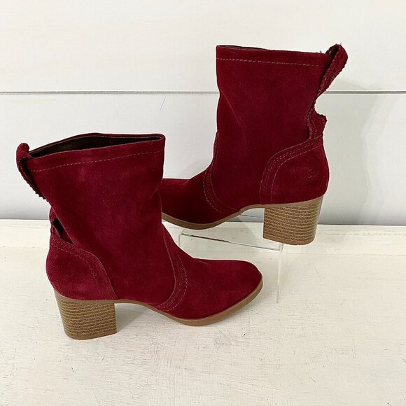 White Mountain Bahari Suede Leather Pull On Slouchy Ankle Boots Booties Size 6.5 - Picture 6 of 11